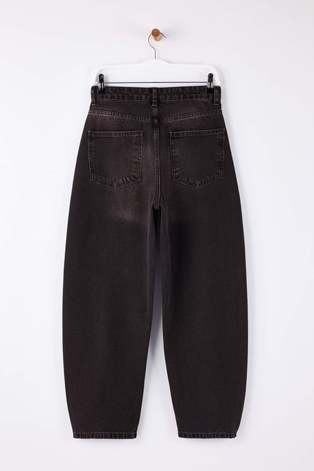 TRENDYOLMİLLA Dames Bruin Effen Barrel Hoge taille Jeans - Image 5
