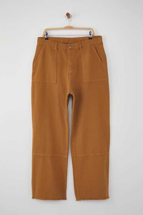 Trendyol Curve Dames Geel Effen Wijde pijp Hoge taille Grote maten Jeans - Image 4