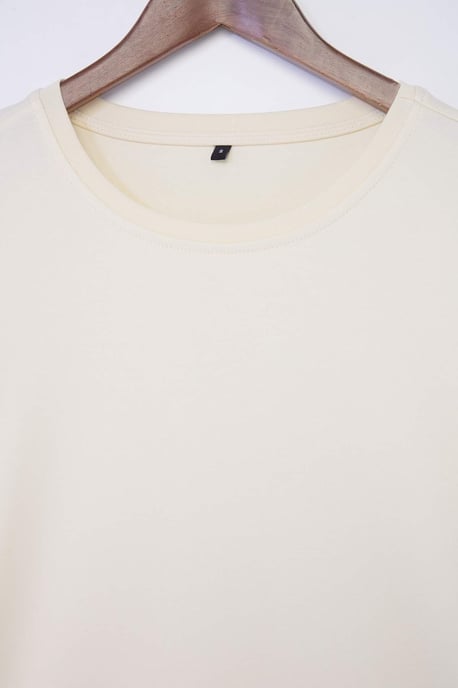 TRENDYOL MAN Heren Beige Effen Lang Regular fit T-shirts - Image 5