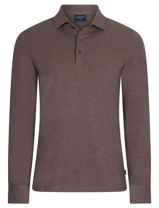 Poloshirt Cavallaro bruin katoen gemeleerd - Image 1