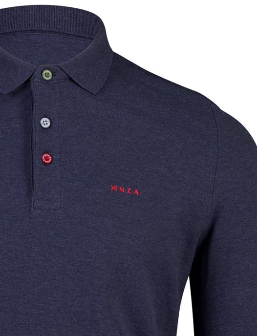 Poloshirt New Zealand blauw gemeleerd - Image 3