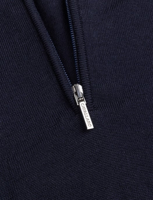 Trui Cavallaro donkerblauw half zip - Image 3