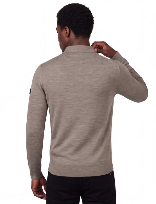 Poloshirt Cavallaro beige merinowol - Image 2