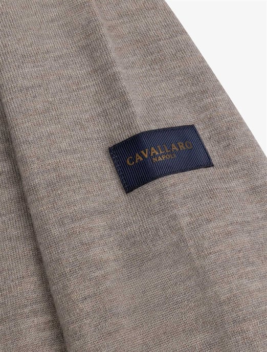 Poloshirt Cavallaro beige merinowol - Image 4