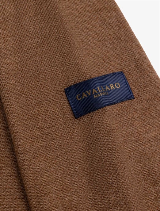 Poloshirt Cavallaro bruin merinowol - Image 4