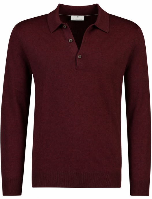 Trui Thomas Maine bordeaux merinowol polo kraag - Image 1