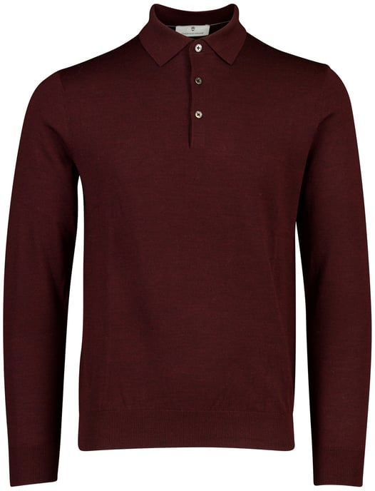 Trui Thomas Maine bordeaux merinowol polo kraag - Image 2
