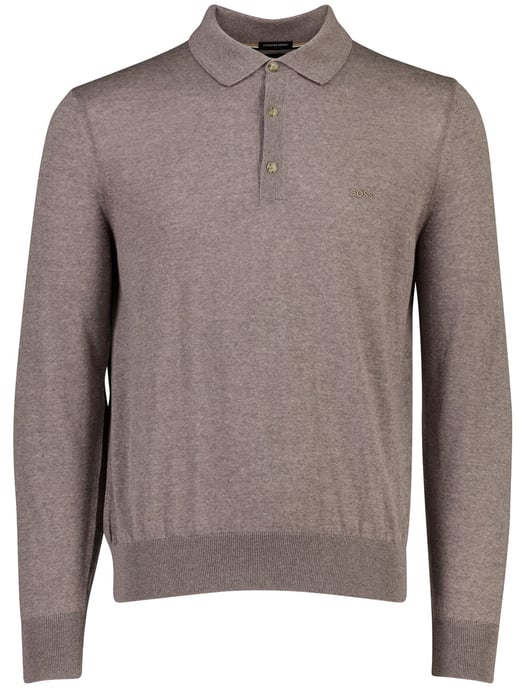 BOSS Black brown wool polo shirt - Image 1