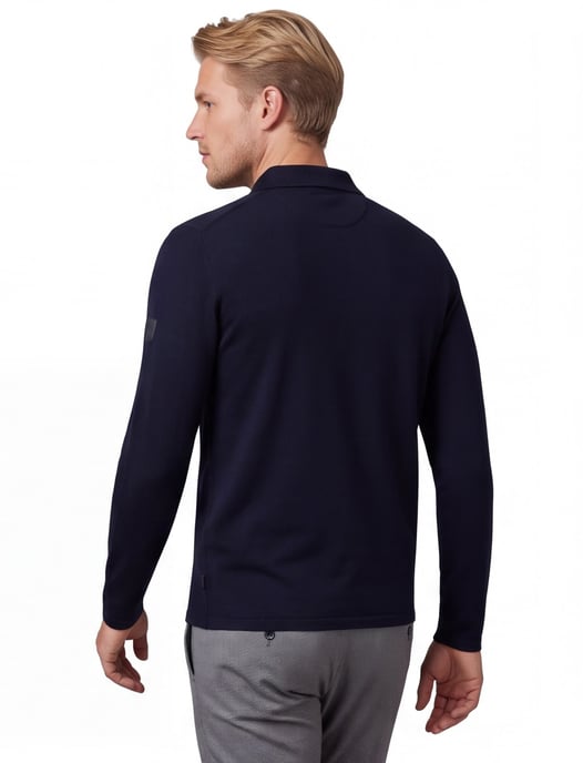 Poloshirt Cavallaro donkerblauw merinowol - Image 2