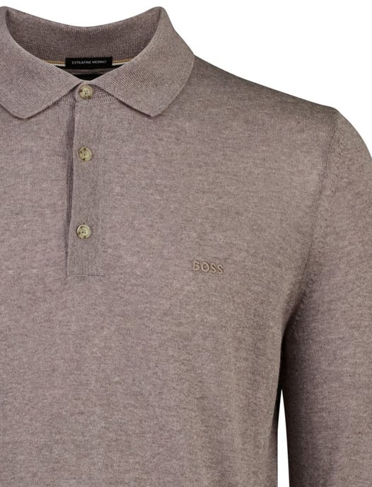 BOSS Black brown wool polo shirt - Image 3