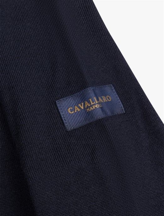 Poloshirt Cavallaro donkerblauw merinowol - Image 4