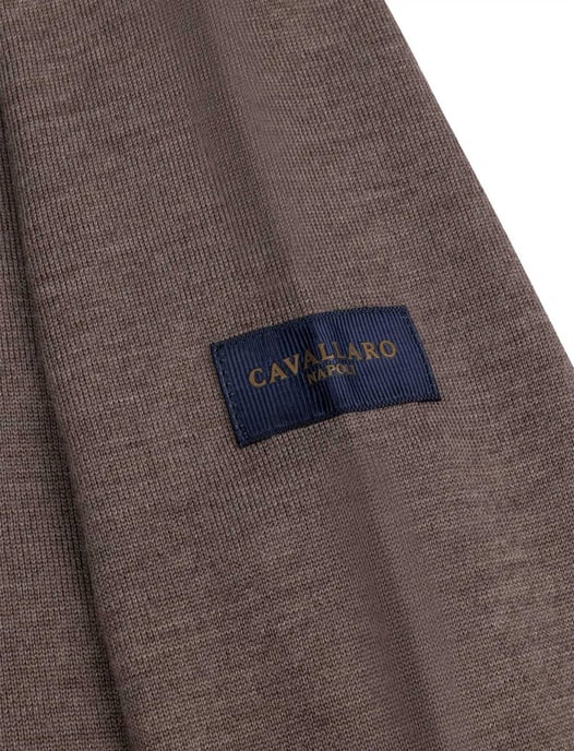 Trui Cavallaro bruin half zip merinowol - Image 4