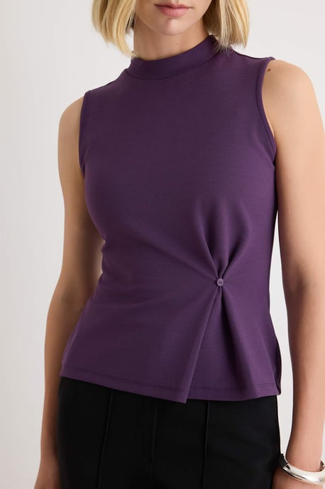 TRENDYOLMİLLA Dames Paars Effen Lang Getailleerd Blouses - Image 2
