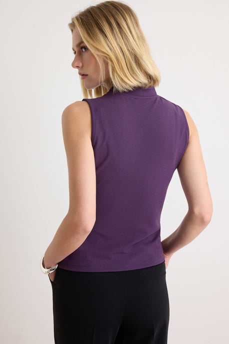 TRENDYOLMİLLA Dames Paars Effen Lang Getailleerd Blouses - Image 3