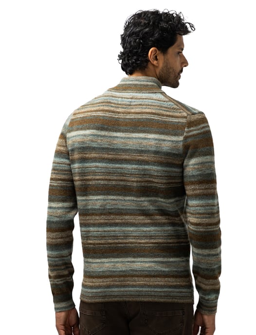 Trui State of Art groen gestreept half zip - Image 2