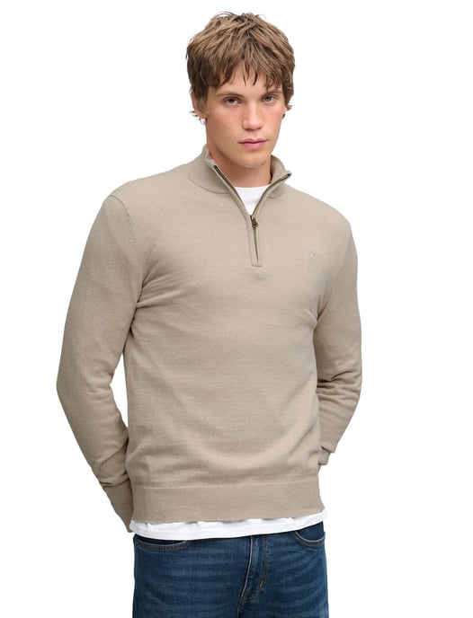 Superdry half zip trui beige slim fit - Image 1