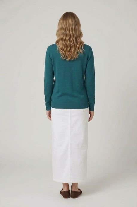 Turquoise Floral Gemstone Embellished Jumper - Image 3