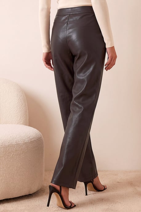 Petite Full Length PU Trouser - Image 3