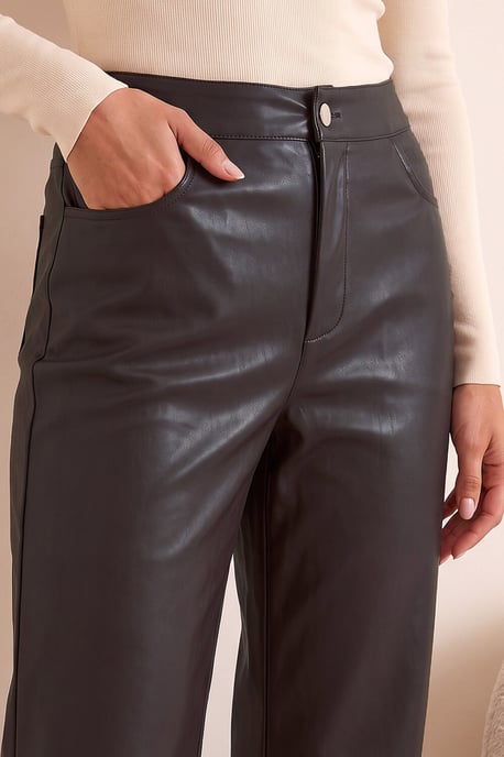 Petite Full Length PU Trouser - Image 4