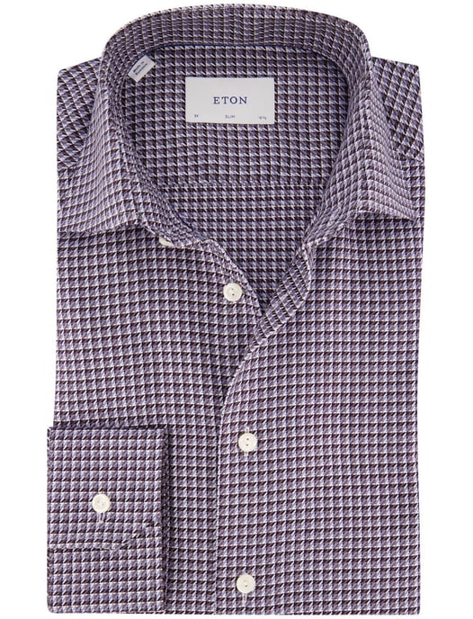 Overhemden Eton Slim Fit blauw Wrinkle-Resisrant - Image 1