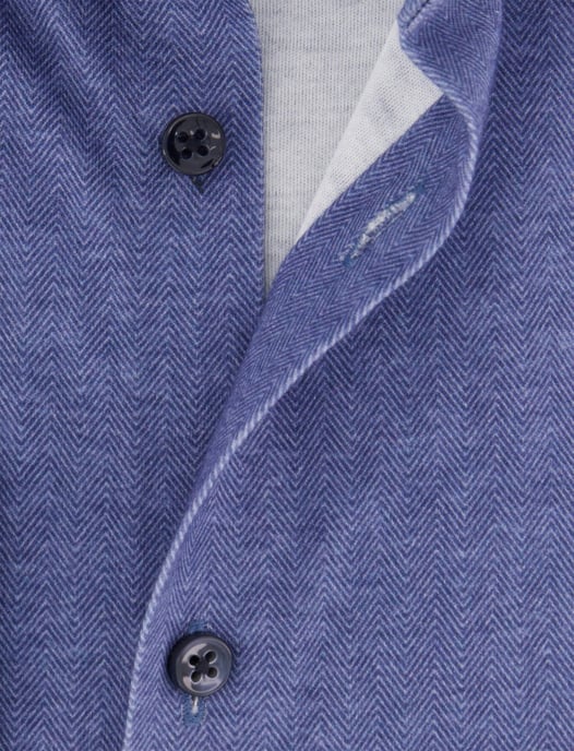 Overhemd Desoto blauw jersey visgraatmotief - Image 4