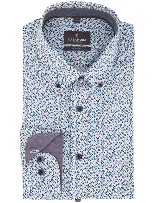 Overhemd Casa Moda Casual Fit blauw bolletjes print - Image 2