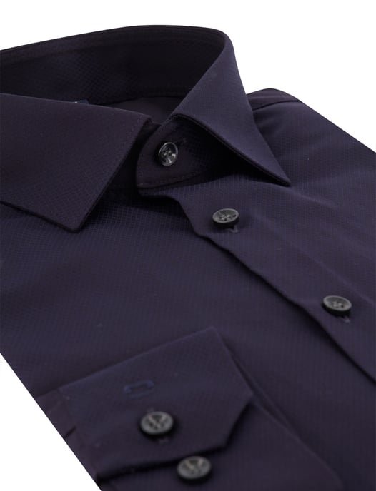 Overhemd Olymp donkerblauw stretch semi-wide spread - Image 3