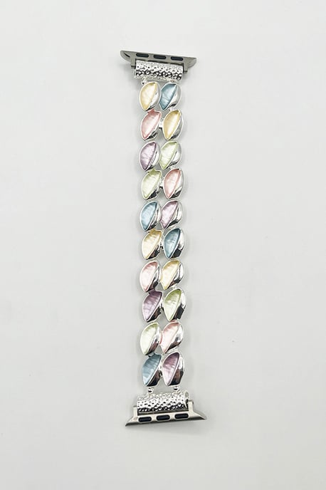 Apple Watch with Leaf Shaped Strap in Silver - Image 2