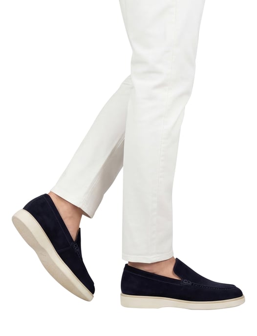 Nette loafers Giorgio donkerblauw leer suede effen - Image 2