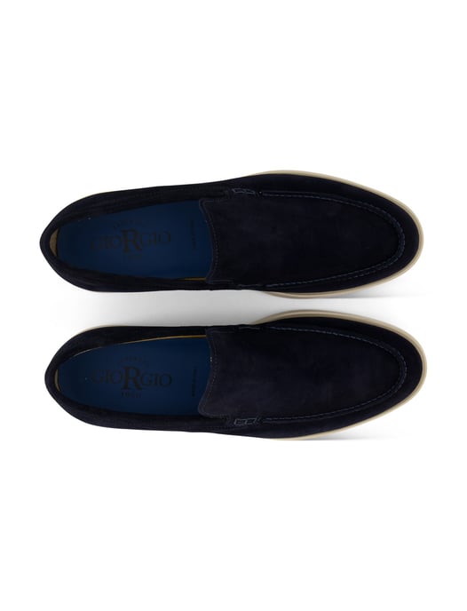 Nette loafers Giorgio donkerblauw leer suede effen - Image 4