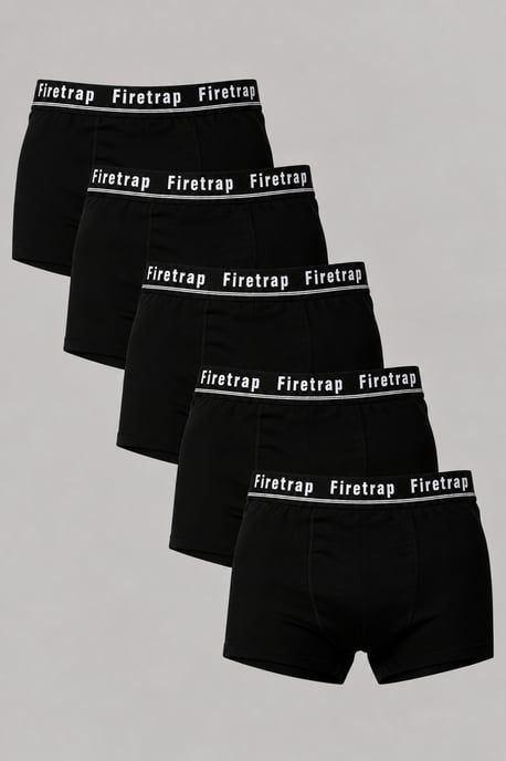 5 Pack Cotton Stretch Boxers with Logo Waistband - Image 1