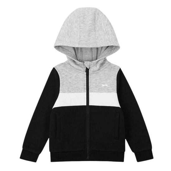 Slazenger Träningsdräkt i fleece med färgblock för barn (Svart/grå) - Image 3