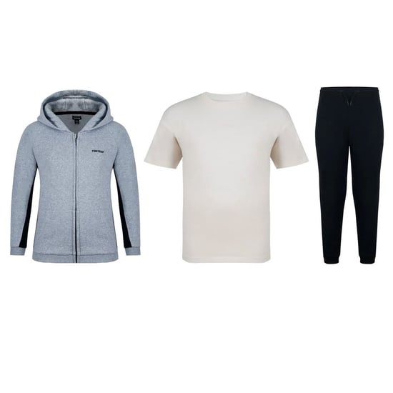 Firetrap Träningsset med logotyp för pojkar (3-pack) (Svart/grå marl) - Image 1