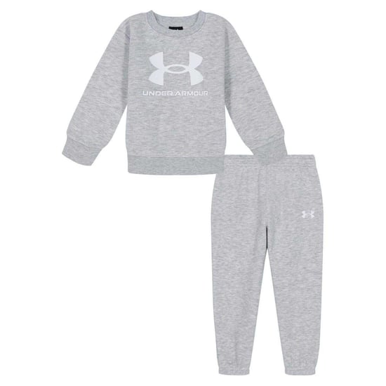Under Armour Set med tröja och joggingbyxor med stort logo för pojkar (Grå/vit) - Image 1