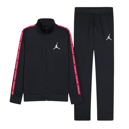Nike Air Jordan Tape-träningsdräkt med långa ärmar för barn/ungdomar (Svart/röd) - Image 2