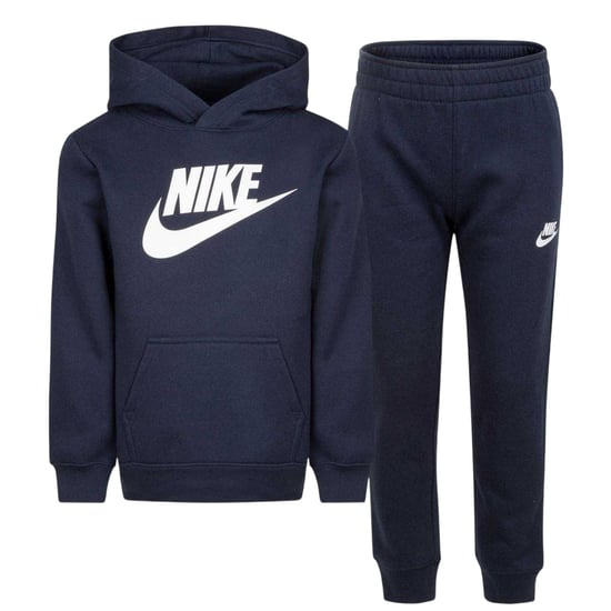 Nike Träningsset i fleece med långa ärmar och logotyp för pojkar (Marinblått) - Image 1