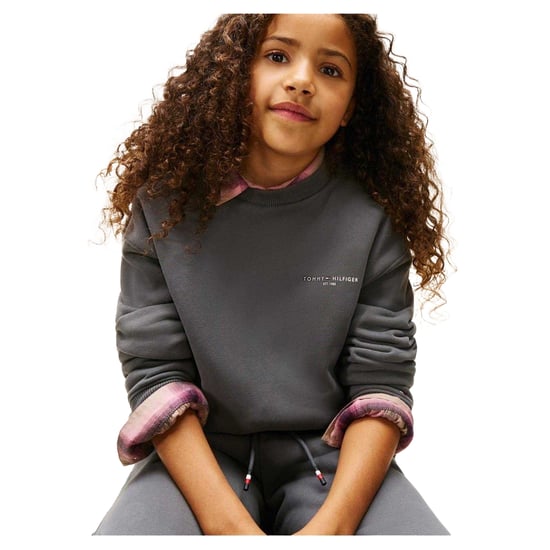 Tommy Hilfiger Långärmad matchande set med rund hals för barn (Tvättad svart) - Image 3
