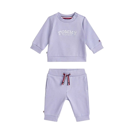 Tommy Hilfiger Set med bokstavstryckt tröja och joggingbyxor för barn (Skymning) - Image 1