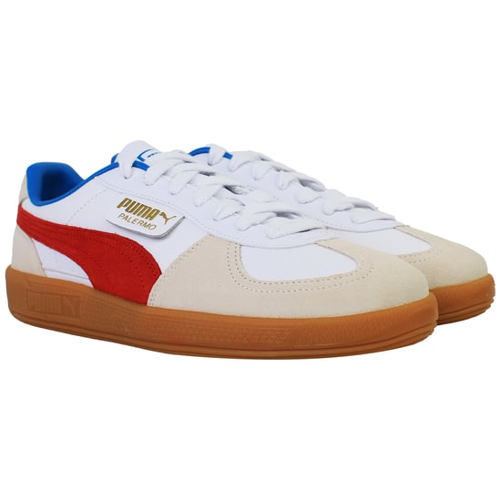 Puma Palermo Mens White/Red Trainers - Image 2