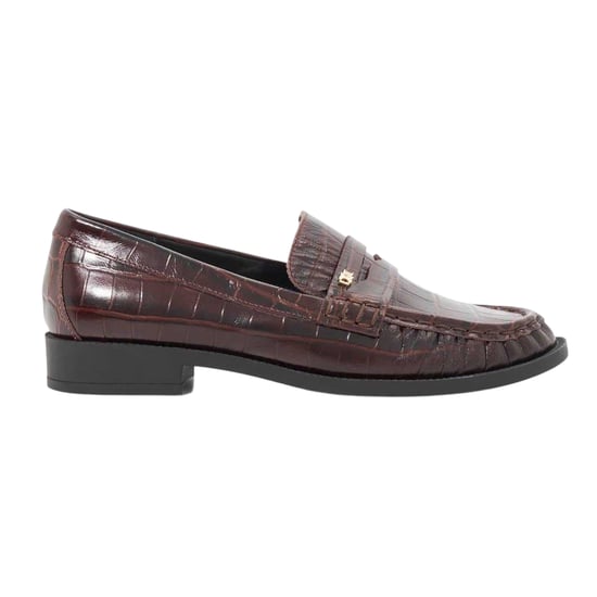 Dune London Galex-pennyloafers i läder för kvinnor/damer (Brun) - Image 1