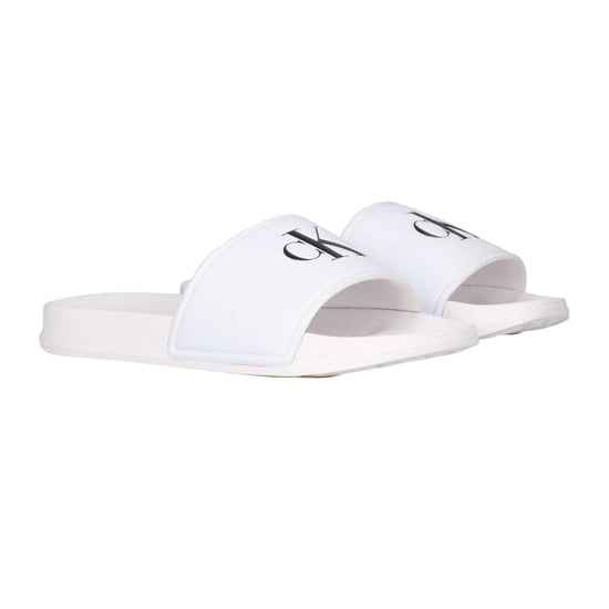 Calvin Klein Leren platte slippers met open teen voor kinderen (Wit) - Image 3
