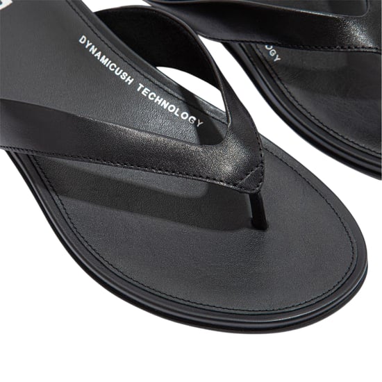 FitFlop Gracie leren platte teenslippers voor dames (Allemaal zwart) - Image 3