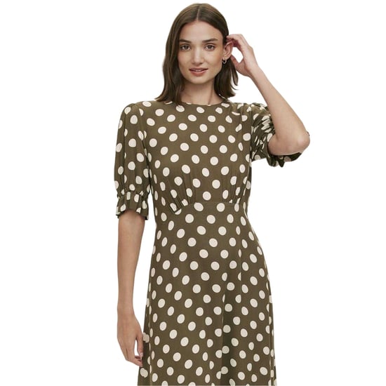 Finery Womens/Ladies Mela Polka Dot Crew Neck Midi Dress (Dark Khaki) - Image 3