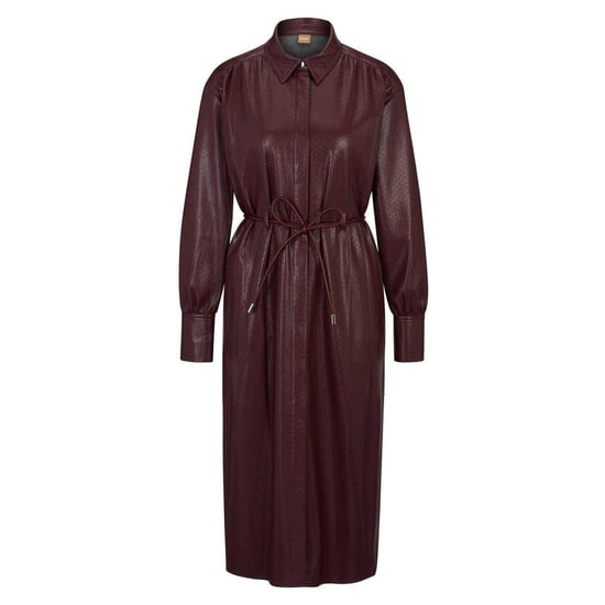 Boss Womens/Ladies Dibanora Collared Midi Shirt Dress (Red) - Image 2