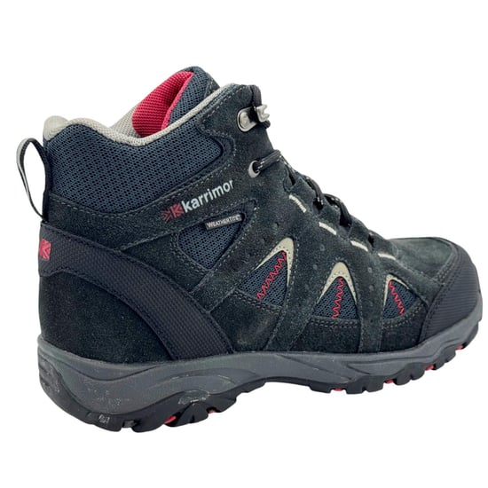Karrimor Childrens/Kids Mount Leather Walking Shoes (Black/Red) - Image 2