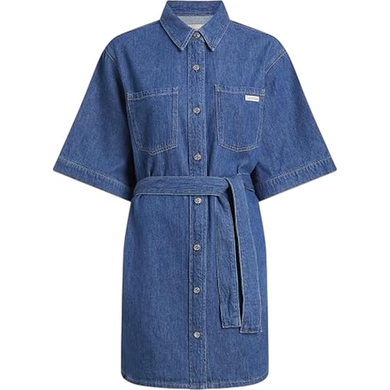Calvin Klein Denim mini-shirtjurk met kraag en boxy pasvorm voor dames (Medium Blauw) - Image 2