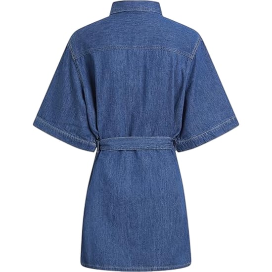 Calvin Klein Denim mini-shirtjurk met kraag en boxy pasvorm voor dames (Medium Blauw) - Image 3