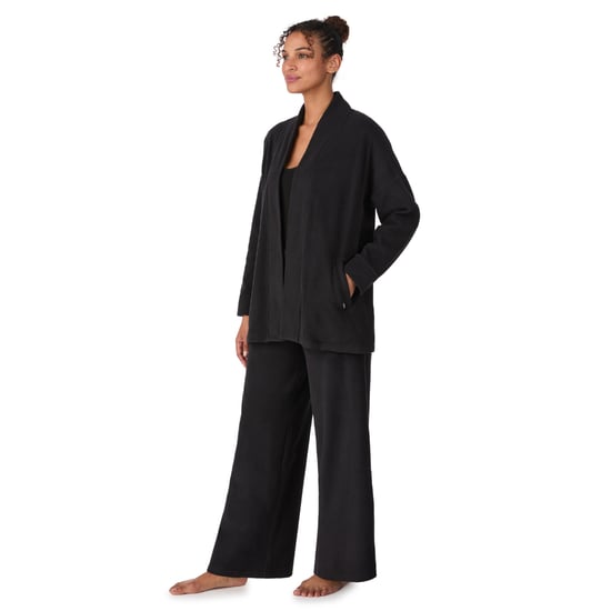 DKNY Stretch Fleece Pant & Jacket Set Black - Image 4