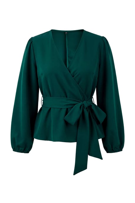 Trendyol Curve Women's Green Plain Long Fitted Plus Size Blouses - Image 4