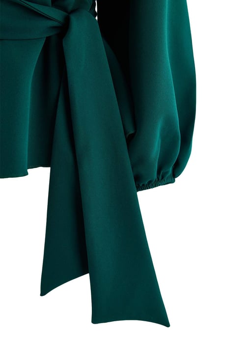 Trendyol Curve Women's Green Plain Long Fitted Plus Size Blouses - Image 5
